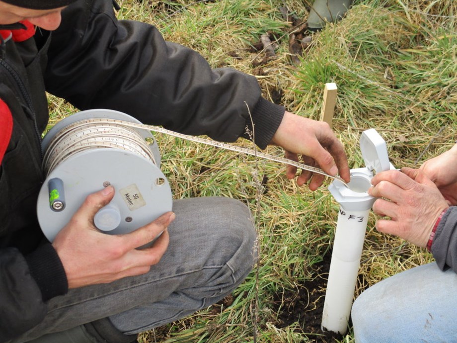 Measuring water levels with a piezometer