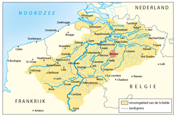 Fig 1 Map of the river Scheldt