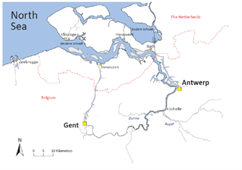 Fig 2 Map of the Scheldt estuary